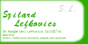 szilard lefkovics business card